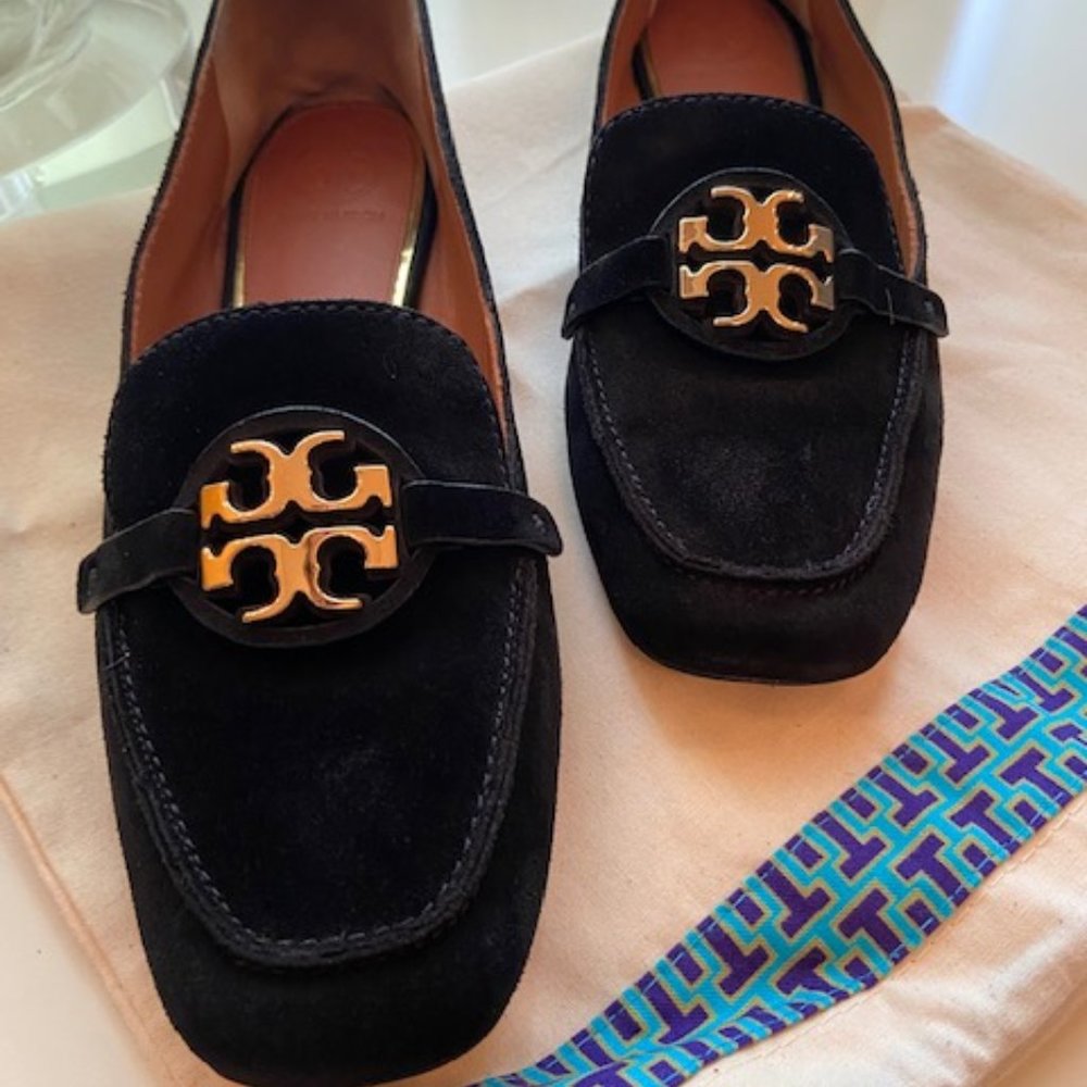 **SOLD** Tory Burch Miller Metal Suede Loafers